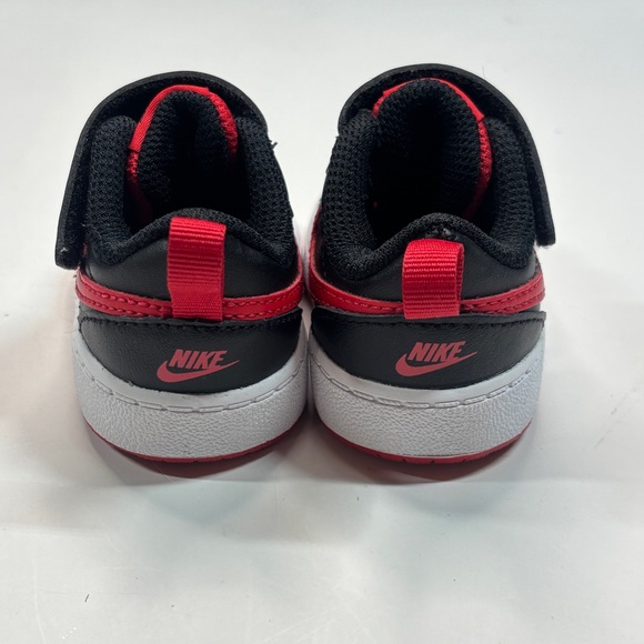 Nike Court Borough Low 2 Red Black Toddler Infant Sneakers Shoes Size 2C - Picture 3 of 16